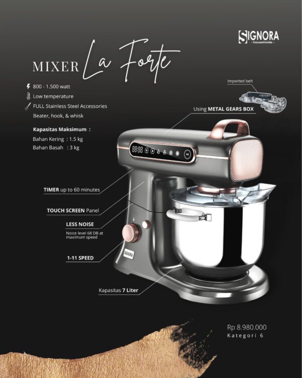Signora - Stand Mixer La Forte - Kapasitas 7 Liter - Image 5