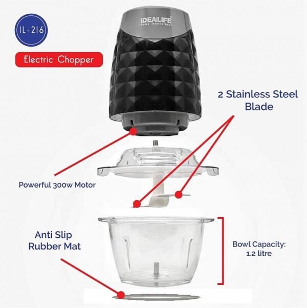 Idealife - Electric Chopper - Penggiling Makanan - IL216 - Image 3