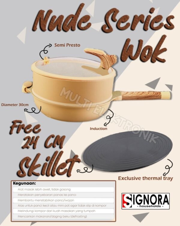 Signora - Wok Pan 30cm - Nude Series - FREE Skillet - Image 3