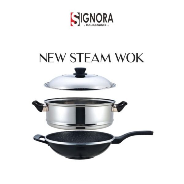 Signora - New Steam Wok 32cm - Anti Lengket - FREE Hadiah - Image 4