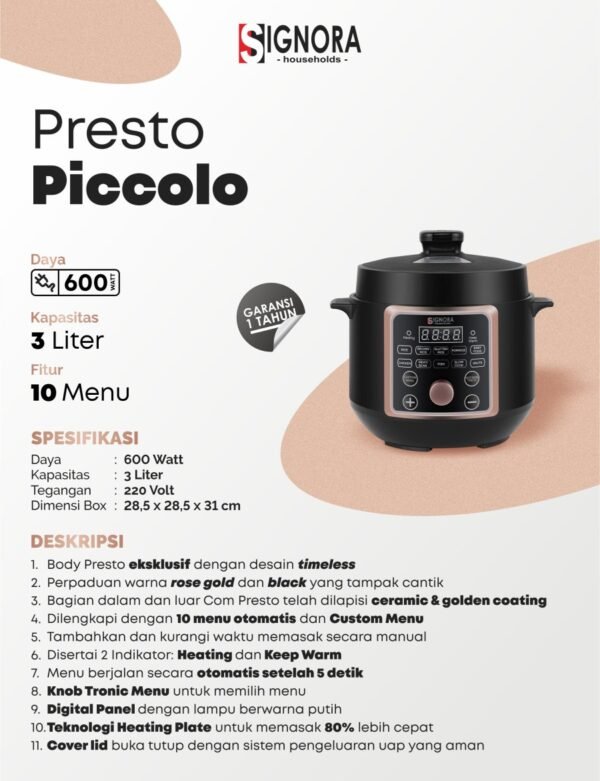 Signora - Presto Picollo Multifungsi - 3L - FREE Hadiah - Image 3