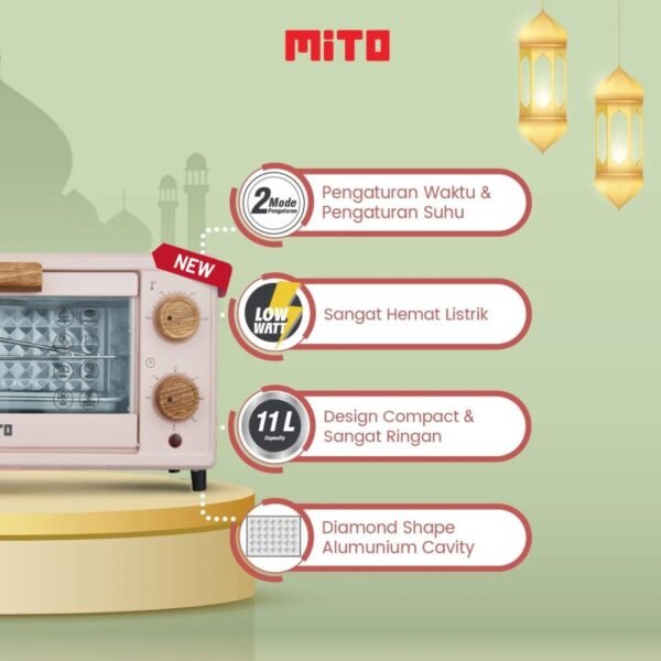 Mito - Oven Listrik Mini - Kapasitas 11 Liter - MO20 - Image 3