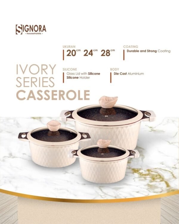 Signora - Ivory Series Casserole - Free Skillet 24CM - Image 2