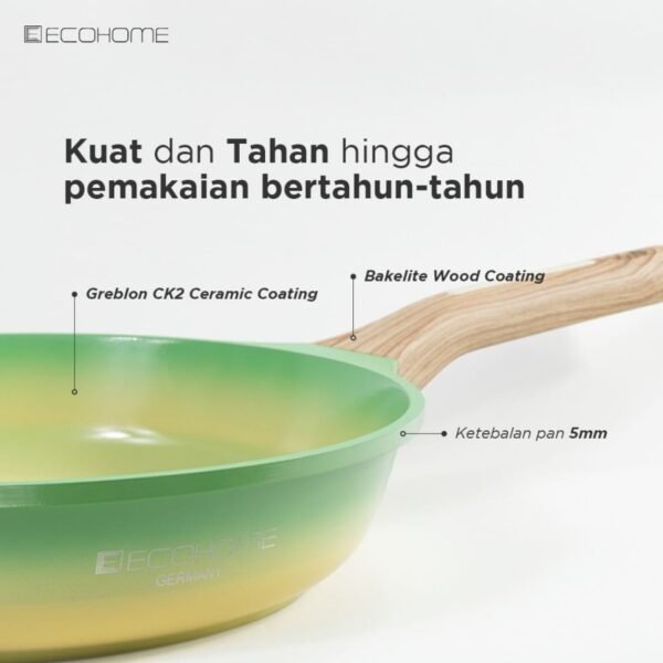 Ecohome - Wok Pan 30cm Cookware - Greblon Ceramic Coating - Image 5