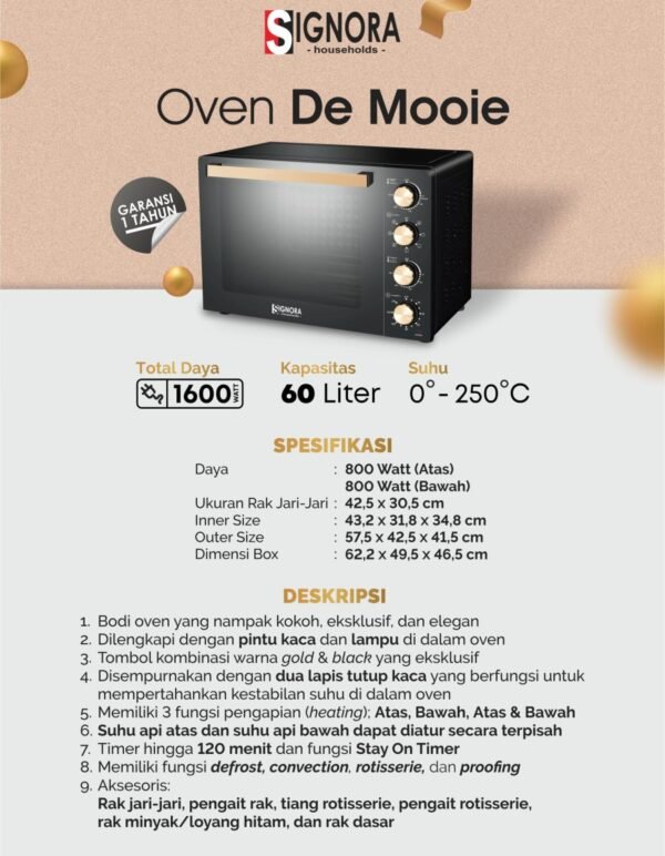 Signora - Oven De Mooie - 60 Liter - FREE Hadiah - Image 3