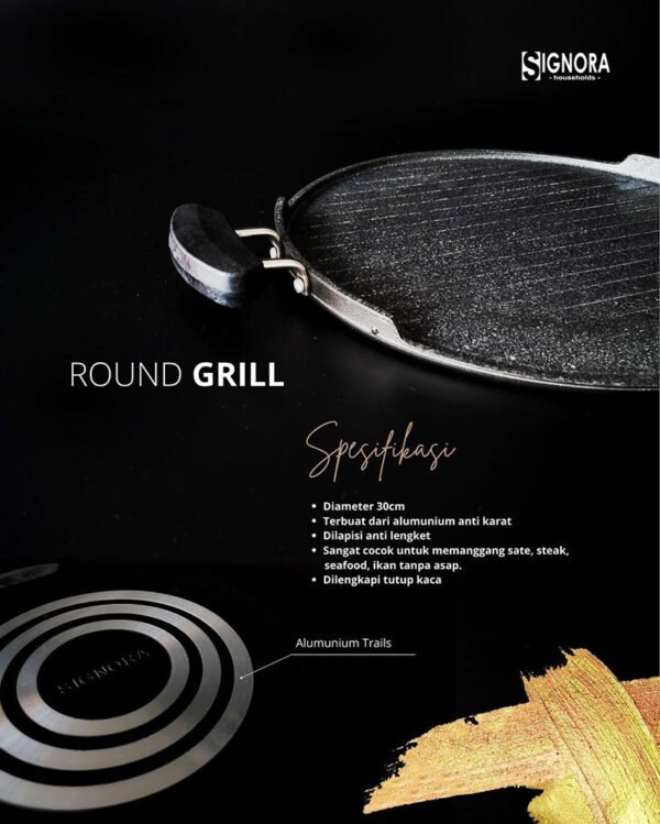 Signora - Round Grill - Alat Panggang Makanan + Bonus - Image 4