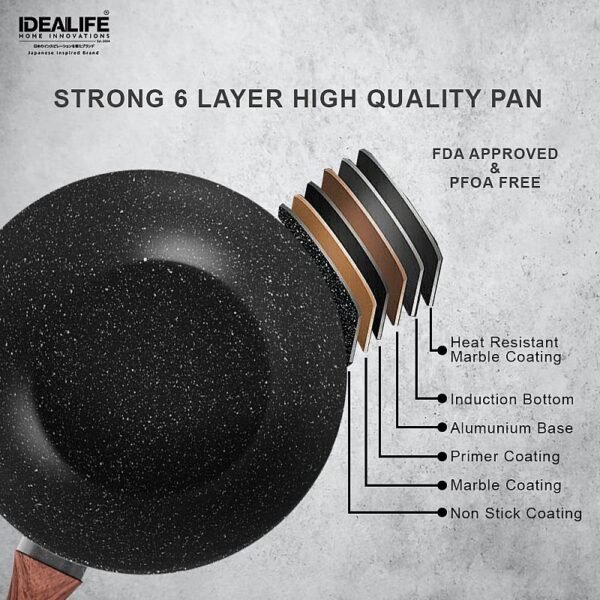 Idealife - Wok Pan - Wajan Penggorengan Anti Lengket - Image 5